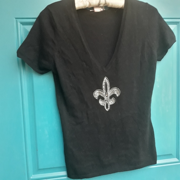 Swarovski Crystals Metal Grommets Blingy Sweater - Picture 5 of 10